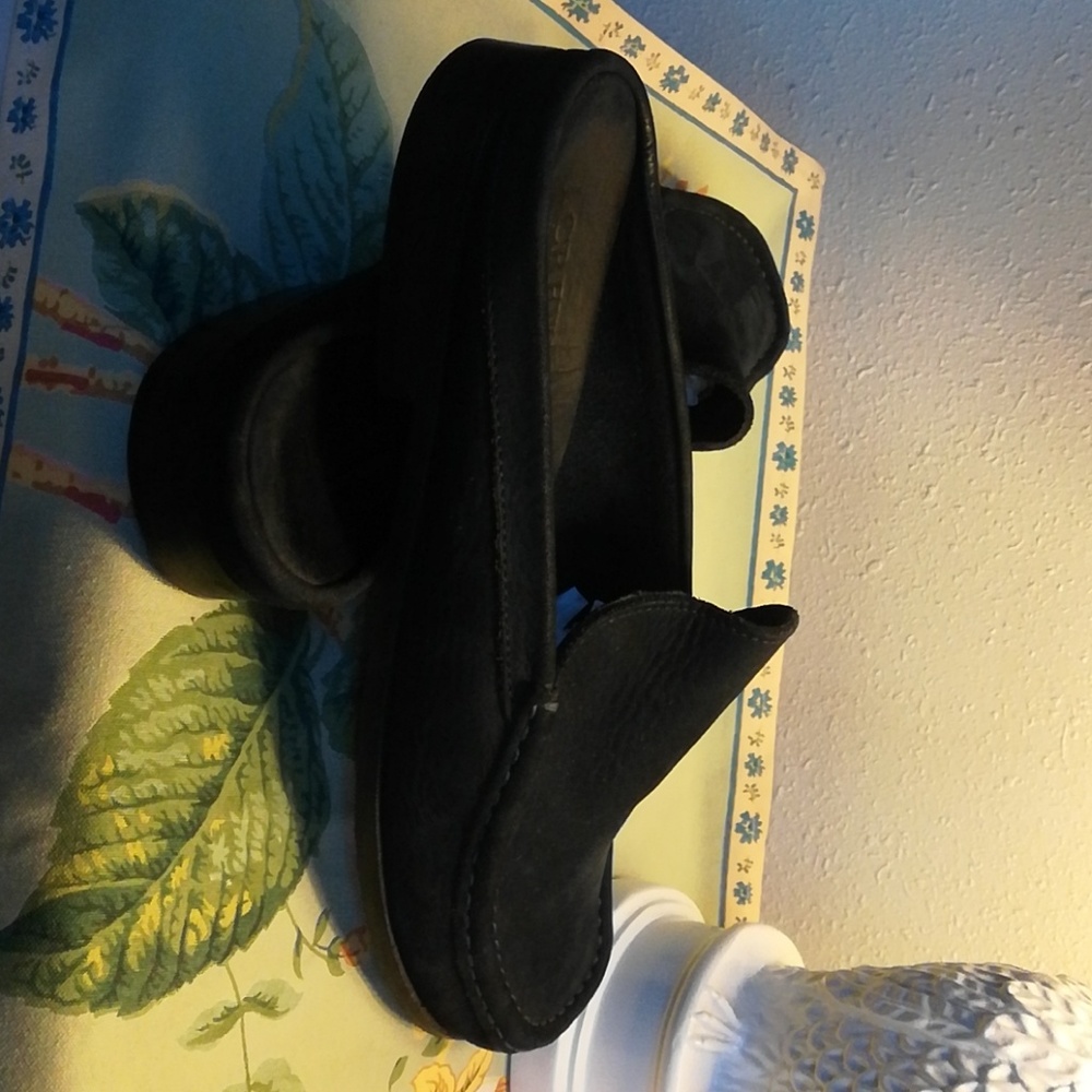 J Crew Blue Suede mules.